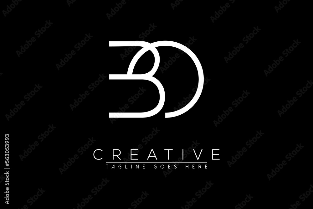 Letter bd, db, d, b, Abstract initial monogram letter alphabet logo design - obrazy, fototapety, plakaty 