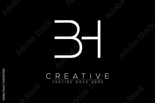 Letter bh, hb, b, h, Abstract initial monogram letter alphabet logo design