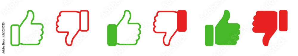 Thumb up and thumb down icon set Thumb up and thumb down icon set