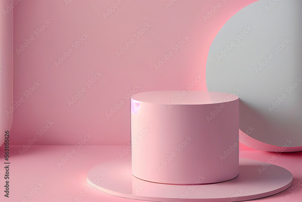 Abstract scene background. Cylinder podium on pink background. Product presentation, mock up Abstract scene background. Cylinder podium on pink background. Product presentation, mock up