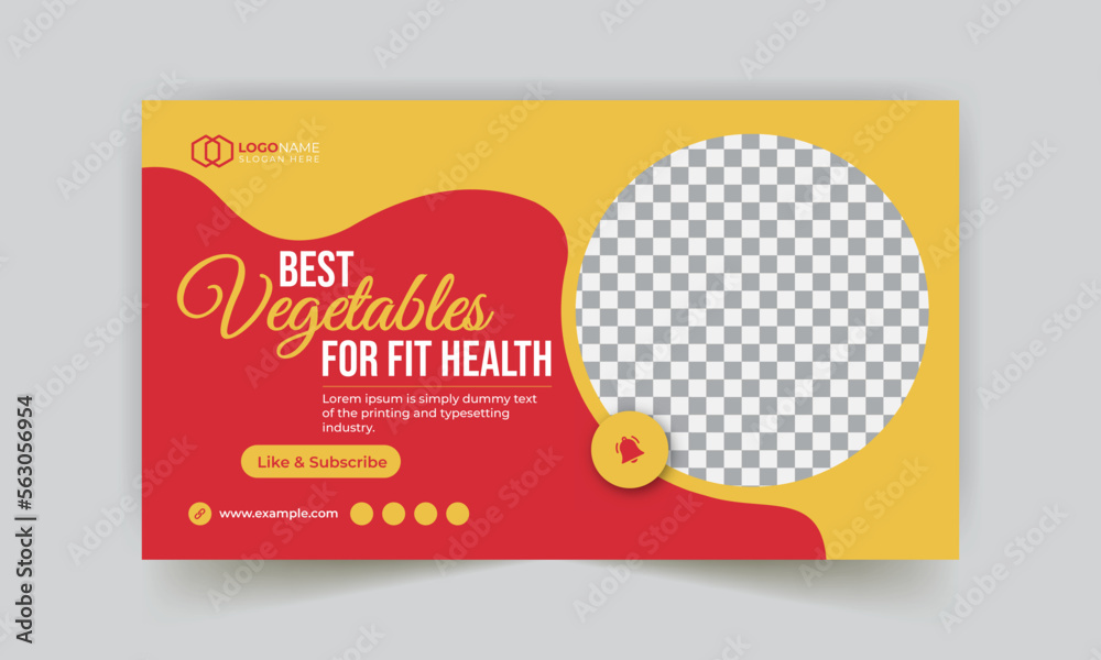 Obraz premium Best vegetables YouTube thumbnail and web banner template