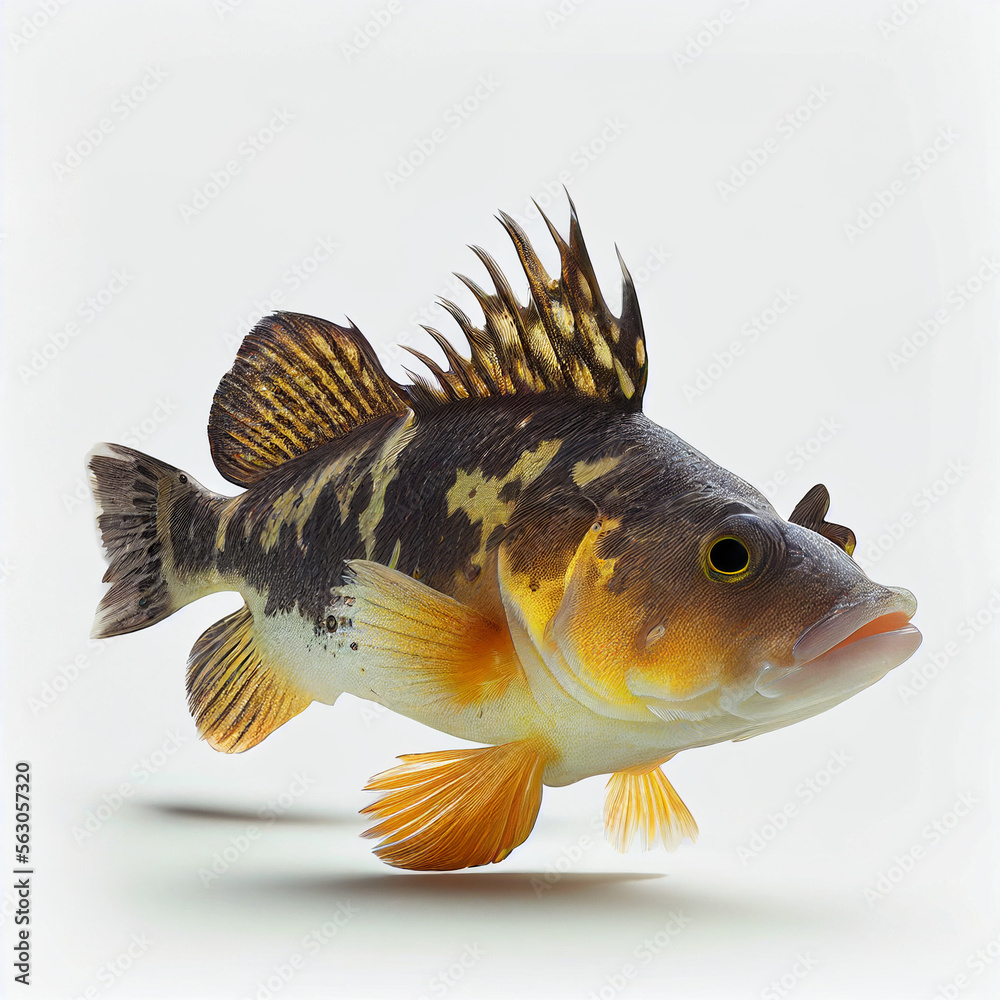 Australian Flathead Perch full body image with white background ultra ...