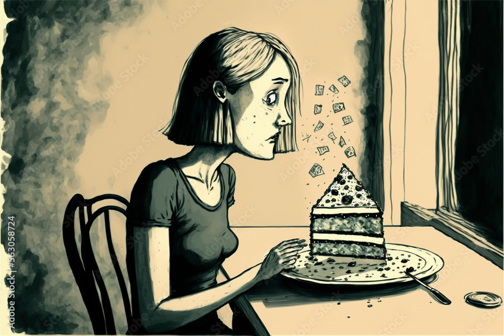 Eating Disorders, State of Mind, Generative AI, Illustration Eating Disorders, State of Mind, Generative AI, Illustration