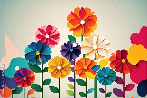 beaucoup de fond minimaliste de fleurs colorées, idéal pour le papier peint, vecteur, carte postale