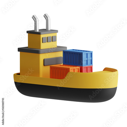 Wallpaper Mural 3d cargo ship icon Torontodigital.ca