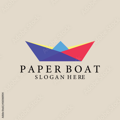 Paper boat vintage logo, icon and symbol, vector illustration minimalist design Free Download Paper boat vintage logo, icon and symbol, vector illustration minimalist design - GFXLoad