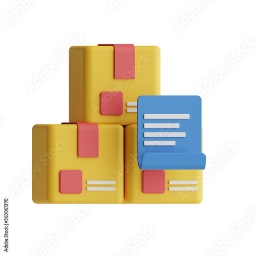 3d shipping invoice icon