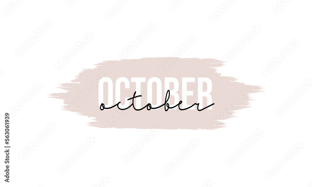 Lettering poster with text October. October letter calligraphy design for banner, invitation cards, brochures, posters, t-shirts, calendars. vector illustration Lettering poster with text October. October letter calligraphy design for banner, invitation cards, brochures, posters, t-shirts, calendars. vector illustration