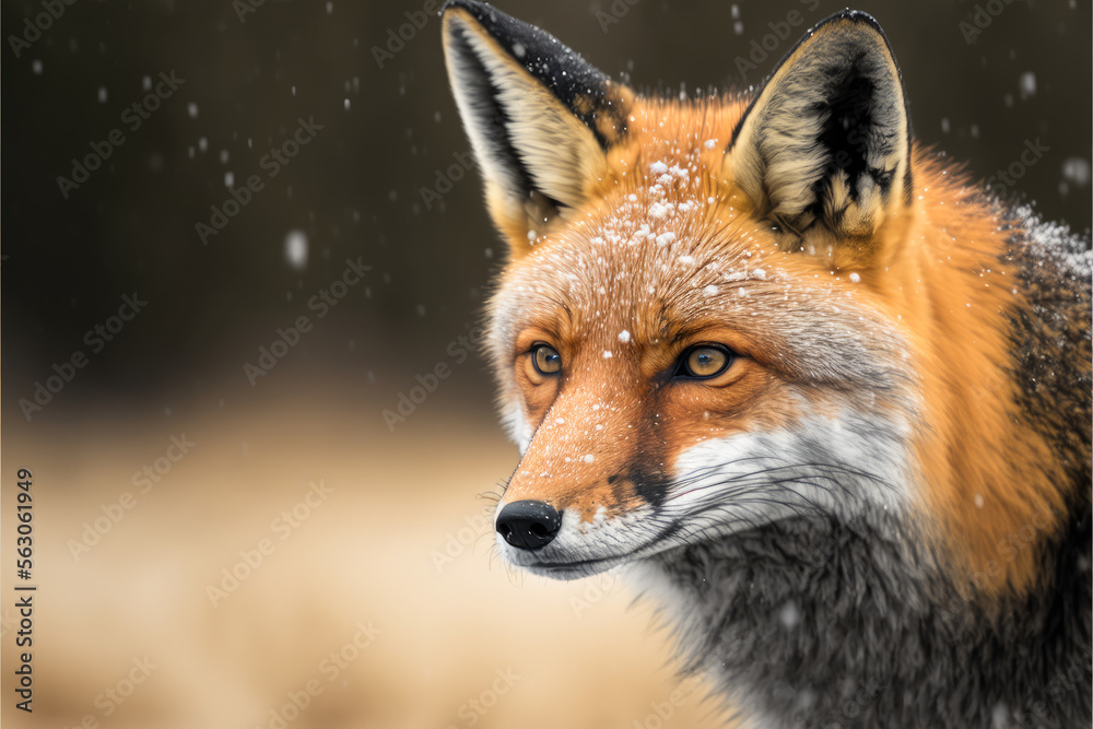 a fox in the snow, generative ai a fox in the snow, generative ai