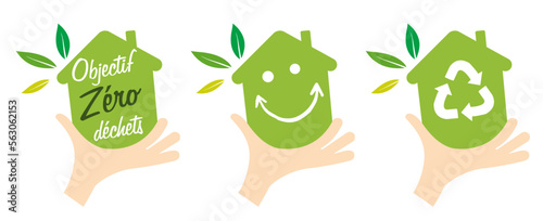Maison verte, objectif zéro déchet, réduire ses déchets et emballage dans la maison, faire soi-même ses produits ménagers.