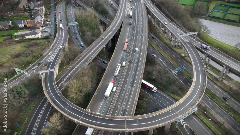 Aerial View of Vehicles Driving on Spaghetti Junction Aerial View of Vehicles Driving on Spaghetti Junction