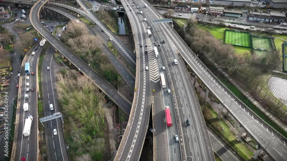 Spaghetti Junction at Rush Hour Aerial View Spaghetti Junction at Rush Hour Aerial View