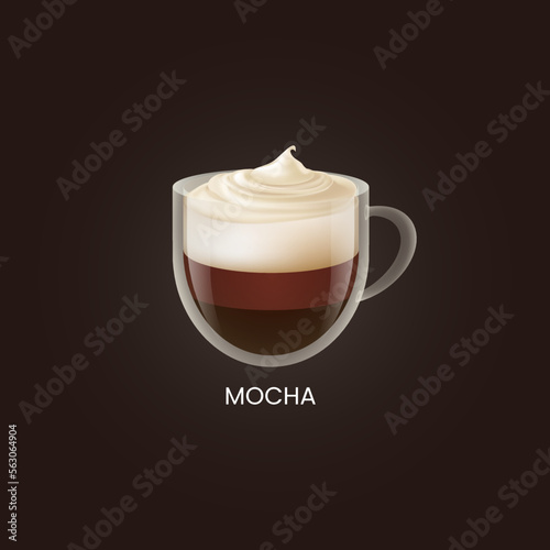 Delicious mocha. Drink vector illustration design	