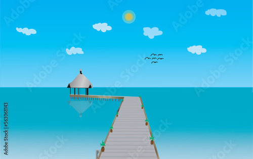 wooden bridge over the sea