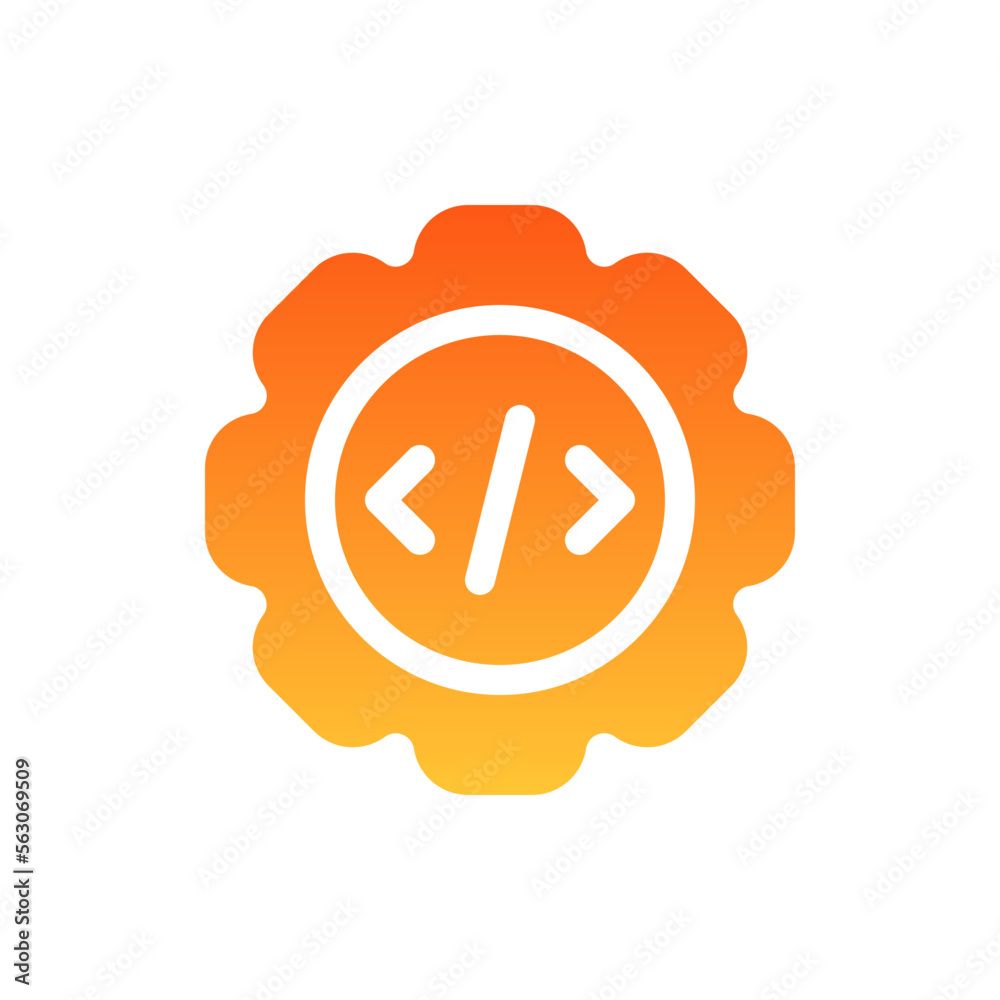 gear flat gradient icon