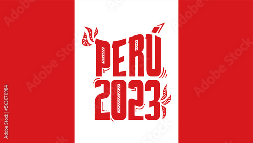 Red and white flag of Peru 2023