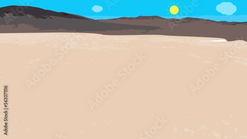 An animation showing the water in the lake drying up and drought photo