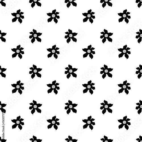 Tattoo blot with a dice in the style of the 90s, 2000s. Black and white seamless pattern illustration. © el_mirik_design