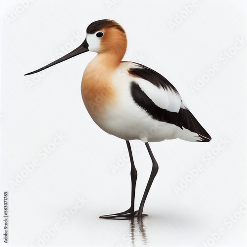 Avocet full body image with white background ultra realistic