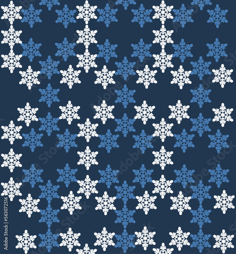 Beautiful winter background from openwork author's hexagonal snowflakes. Vector image of a Christmas symbol.