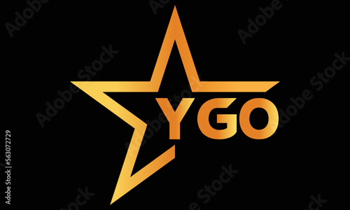 YGO golden luxury star icon three letter logo design vector template. royal logo | luxury logo | jewelry logo | premium logo | iconic logo | Victoria logo |	 photo