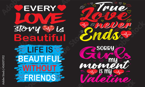 happy valentine day typography t-shirt design 2023