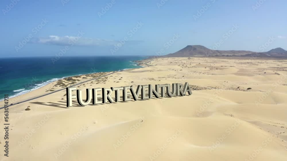 Fuerteventura Grandes Playas Corralejo with 3d text intro