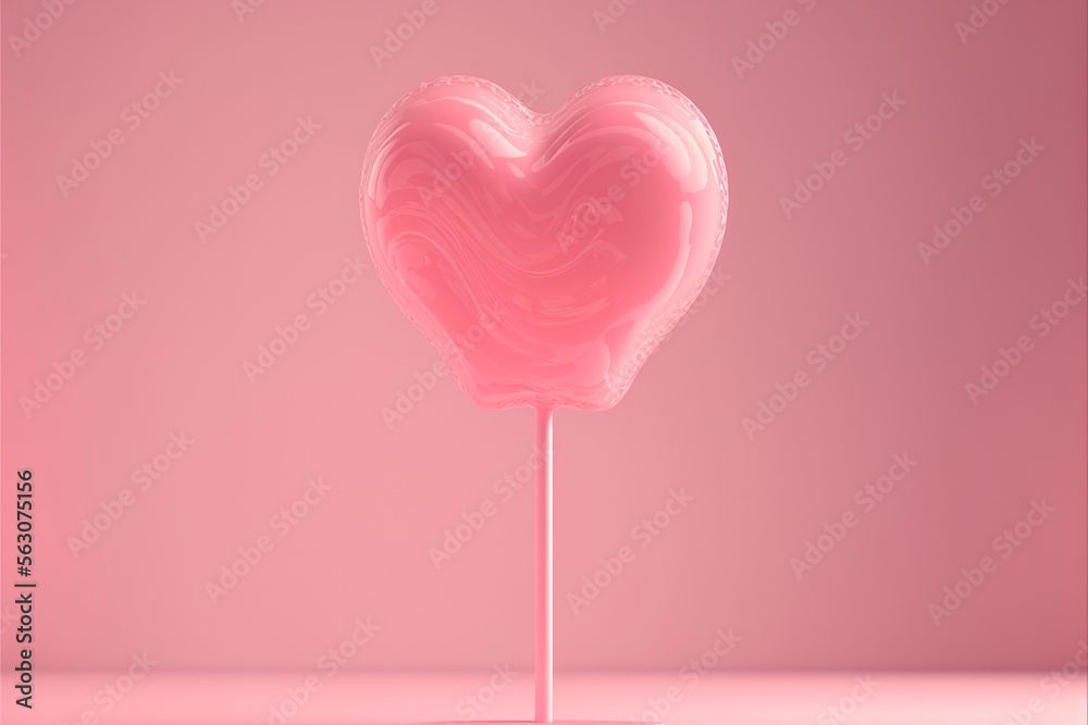 pink heart shaped lollipop