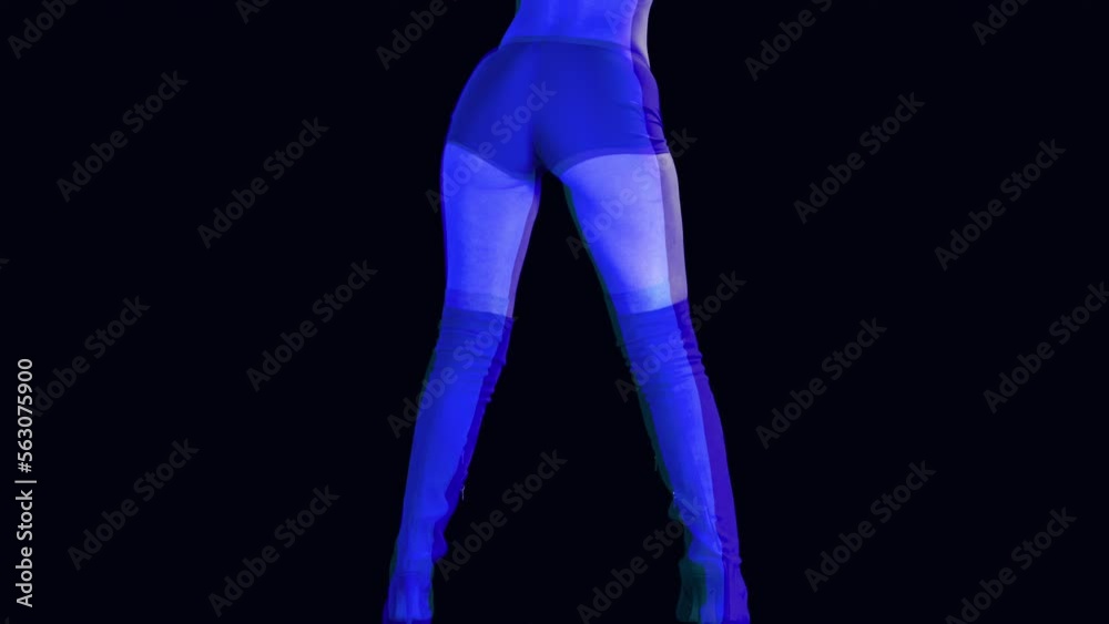 High heel boots dancing with changing colours High heel boots dancing with changing colours