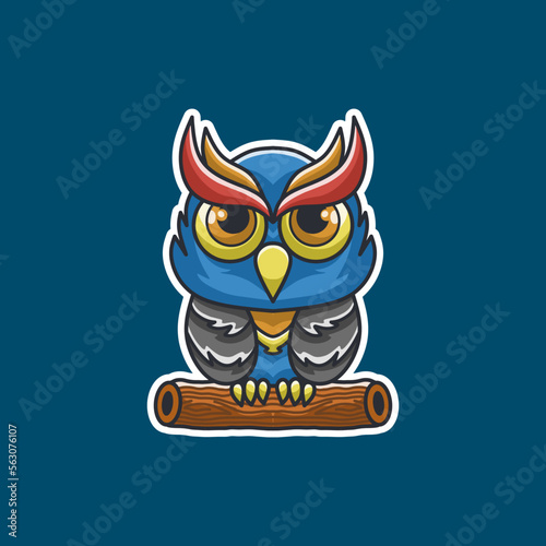 Owl logo mascot sticker