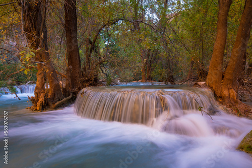 waterfall in autumn photo