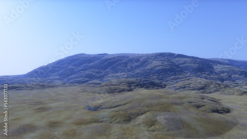 landscape on planet Mars  scenic desert scene on the red planet 