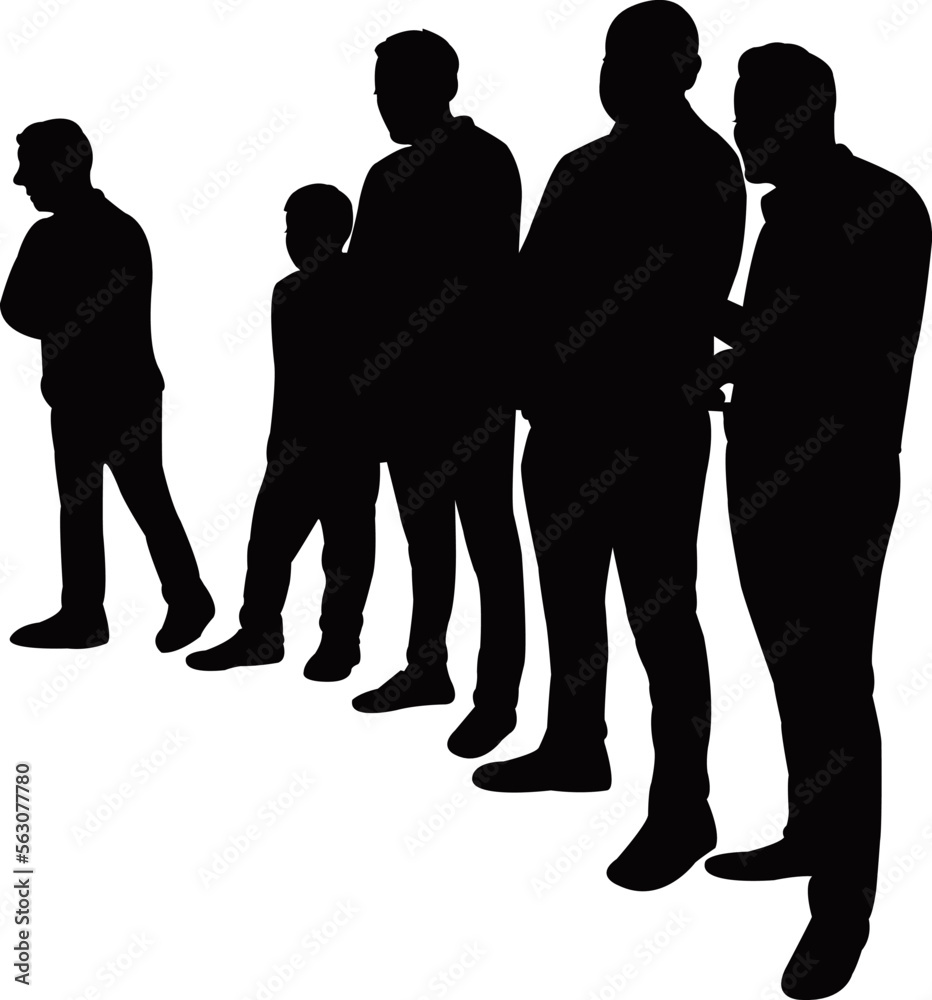 men standing body silhouette vector