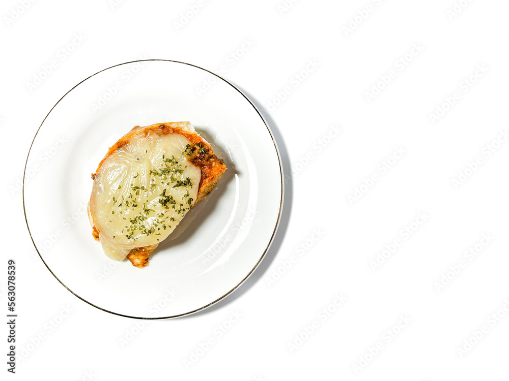 Garlic cheese bread on isolated white. Garlic cheese bread on isolated white.