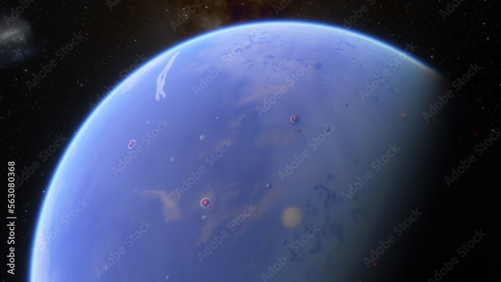 Planets and galaxy, science fiction wallpaper. Beauty of deep space. Billions of galaxy in the universe Cosmic art background 3d render
