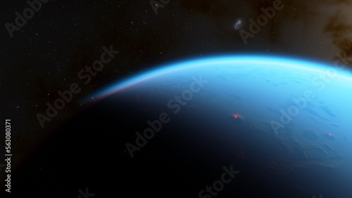 Planets and galaxy, science fiction wallpaper. Beauty of deep space. Billions of galaxy in the universe Cosmic art background 3d render 