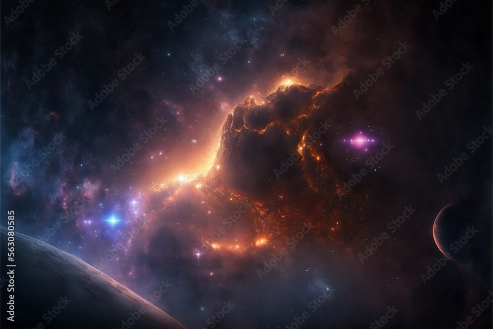 Universe Filled with Stars, Nebula, and Galaxy, generative by ai