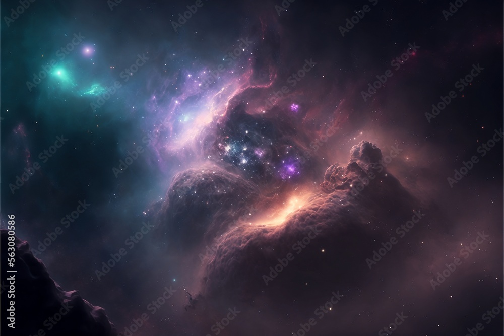 Universe with Stars and Nebula, and Galaxy, generative by ai Universe with Stars and Nebula, and Galaxy, generative by ai