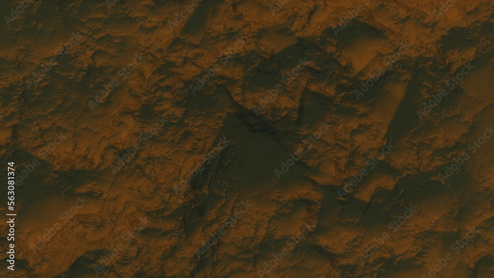 View of the 3d rendering realistic planet mars surface from space.
