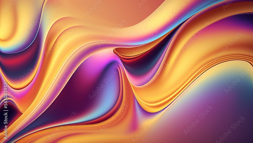 Beautiful mesmerize waves of colorful pattern, wavy surfaces, beautiful background, vintage pastel colors ,made with Generative AI