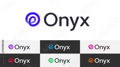 Infinity Abstract Letter O Logo Minimal Linear Gradient Overlapping Loop with Editable Text and Easy to Customize Color Swatches Includes 7 Color Variations