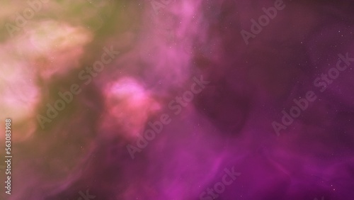 Cosmic background with a blue purple nebula and stars 