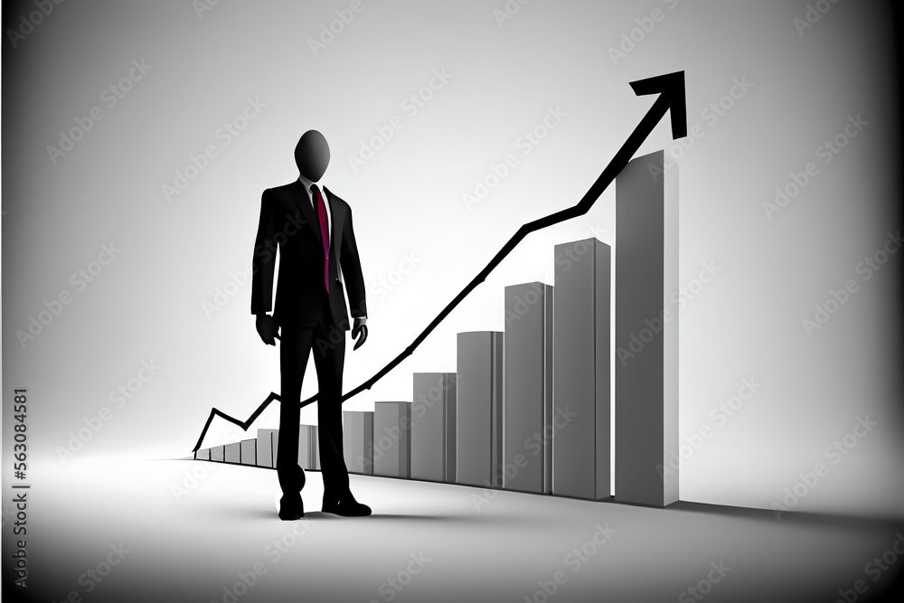 Businessman business graph with Generative AI Businessman business graph with Generative AI
