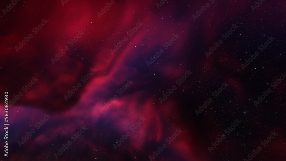 Naklejka premium Deep space nebula with stars. Bright and vibrant Multicolor Starfield Infinite space outer space background with nebulas and stars. Star clusters, nebula outer space background 3d render 