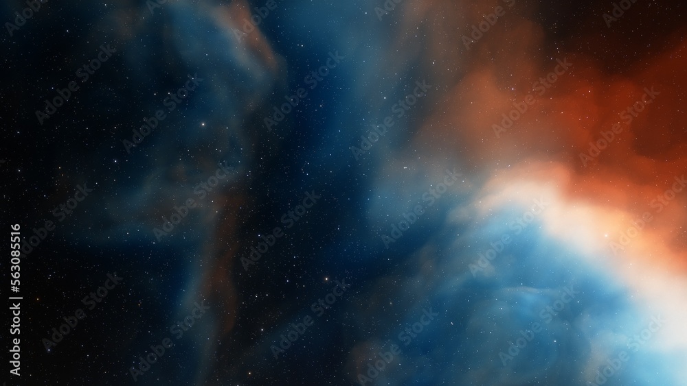 Fototapeta premium Space of night sky with cloud and stars 