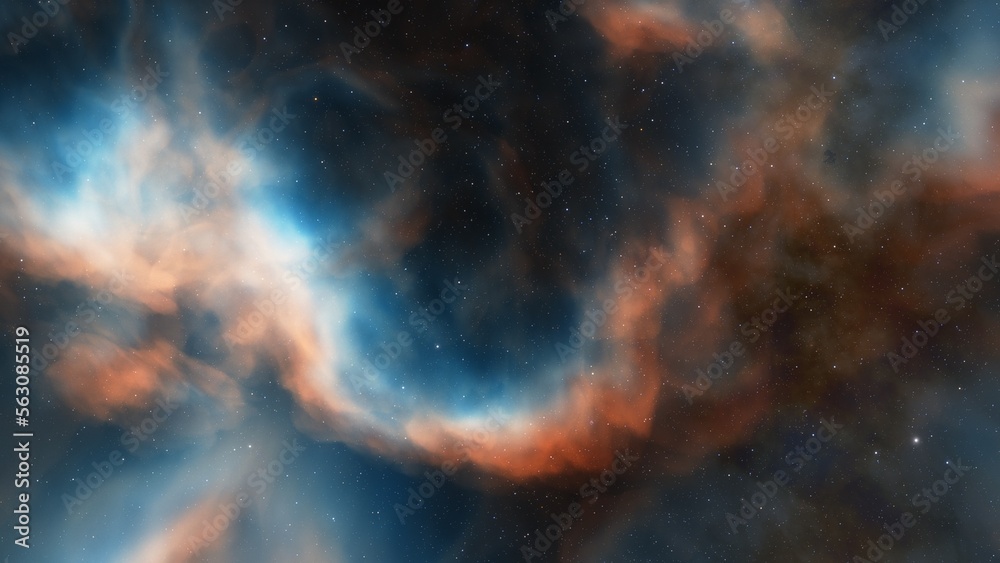 Fototapeta premium Space of night sky with cloud and stars 