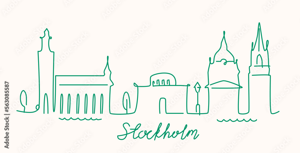 Fototapeta premium Stockholm City Line View. Poster print minimal design.