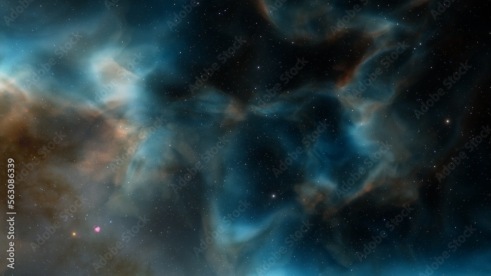 Fototapeta premium bright nebula, nebula in space, majestic red-purple nebula, beautiful space background 3D render 