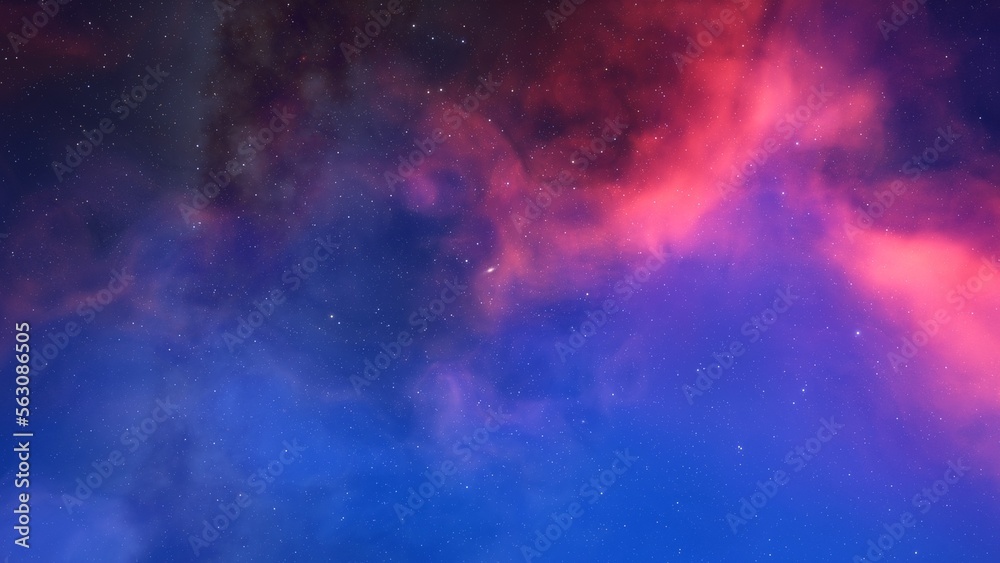 red-violet nebula in outer space, horsehead nebula, unusual colorful nebula in a distant galaxy, red nebula 3d render
