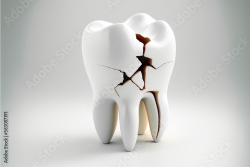 Fotografia Broken teeth, cracked teeth, tooth fractures